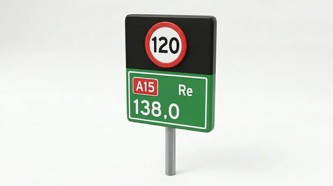 Hectometerbordje op de snelweg