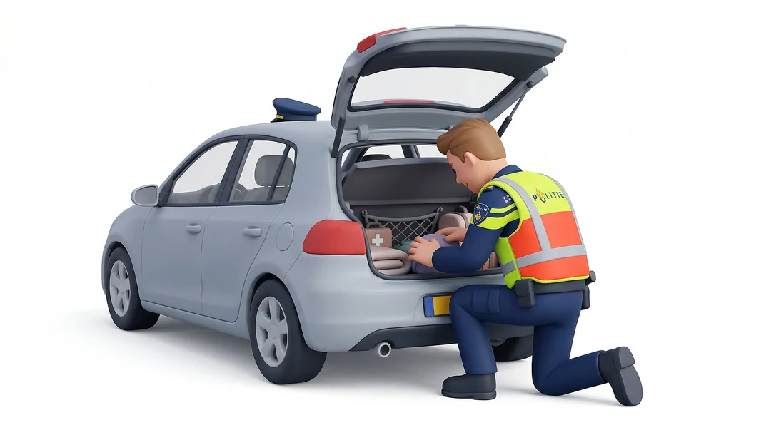 Politie doorzoekt een voertuig