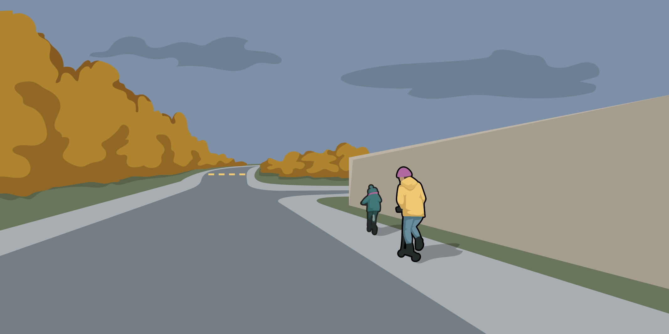 Child hazard — be extra careful near schools and residential areas