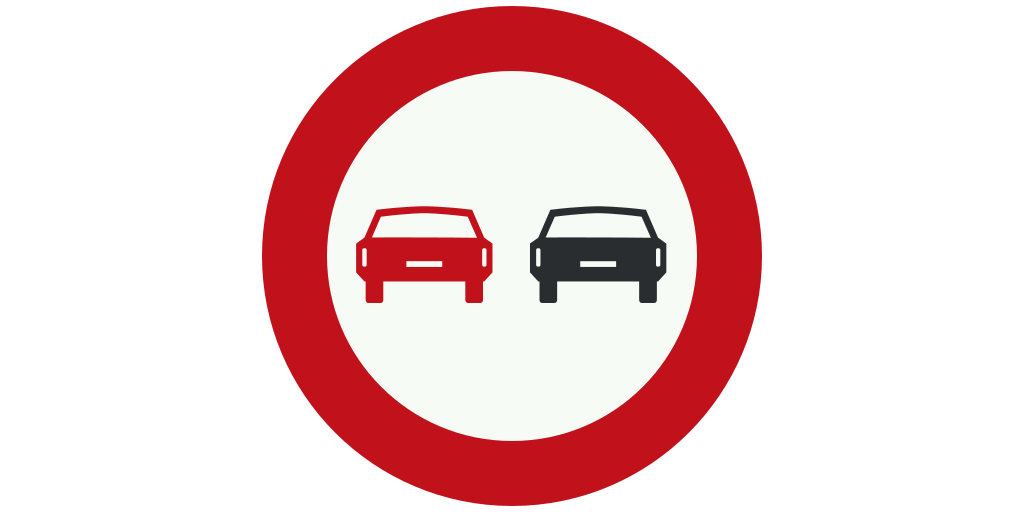 F1 sign — overtaking prohibited