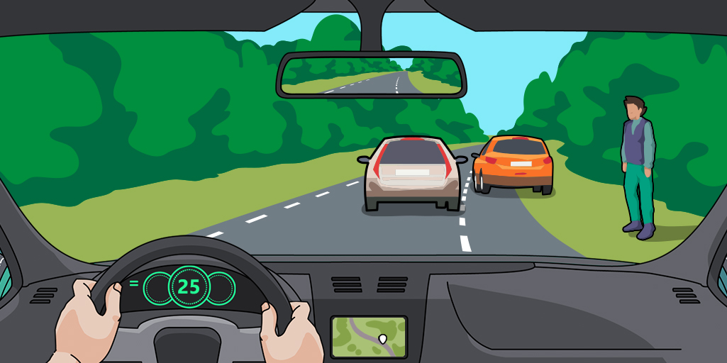 Passing a stationary parked vehicle — this is passing, not overtaking