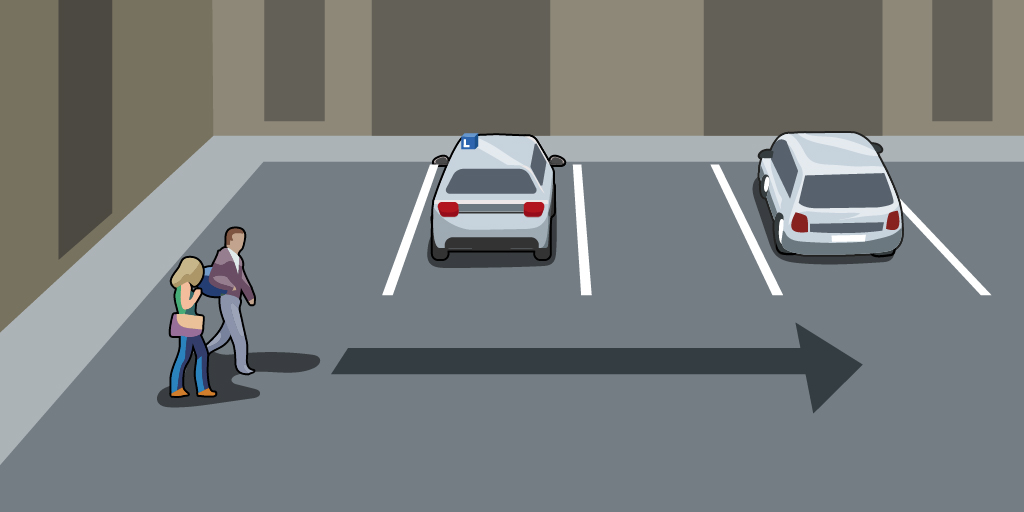 When reversing, give way to all traffic — including pedestrians