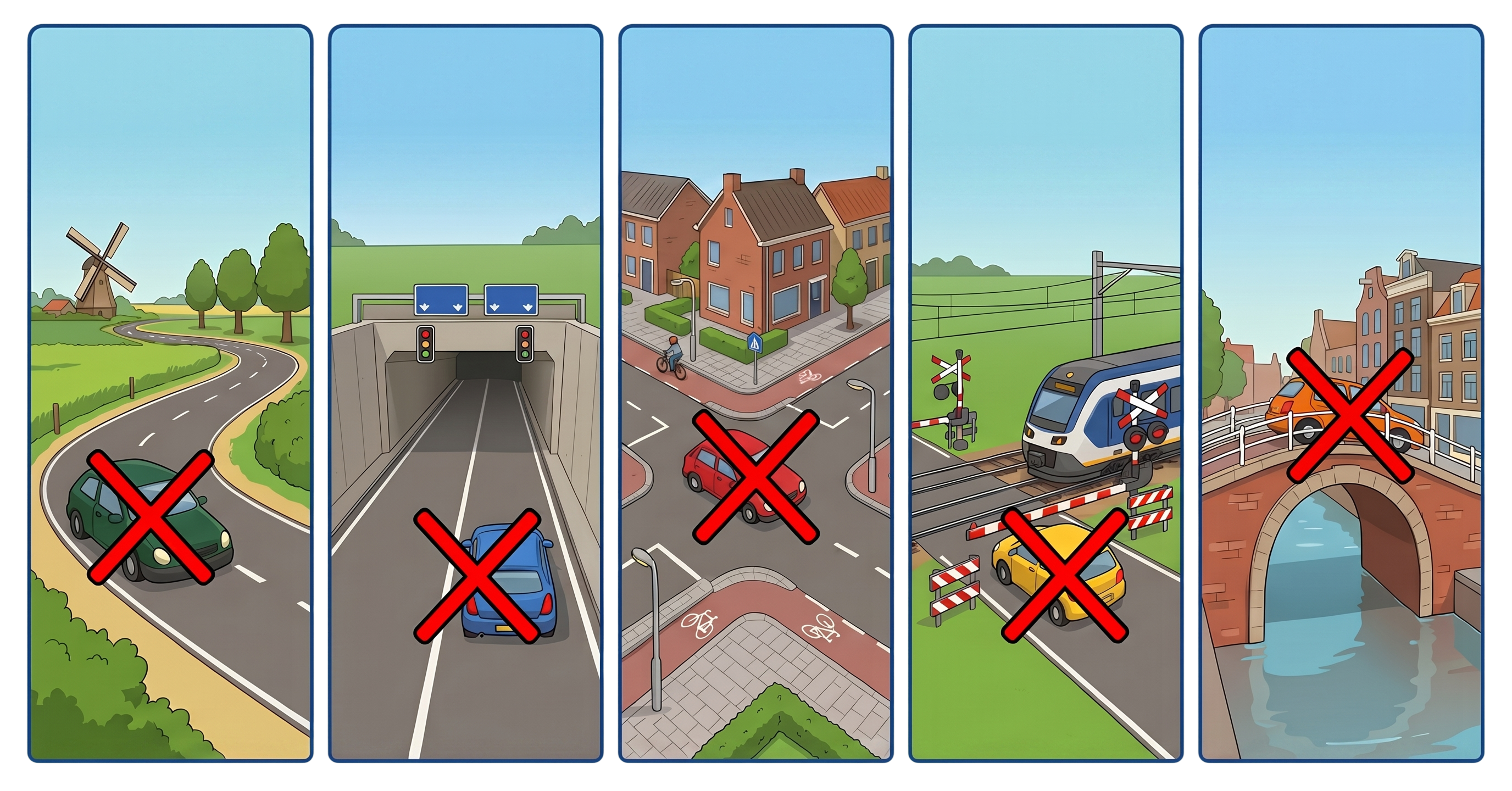 Five dangerous stopping locations