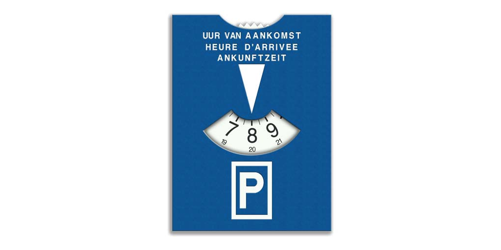 A blue parking disc