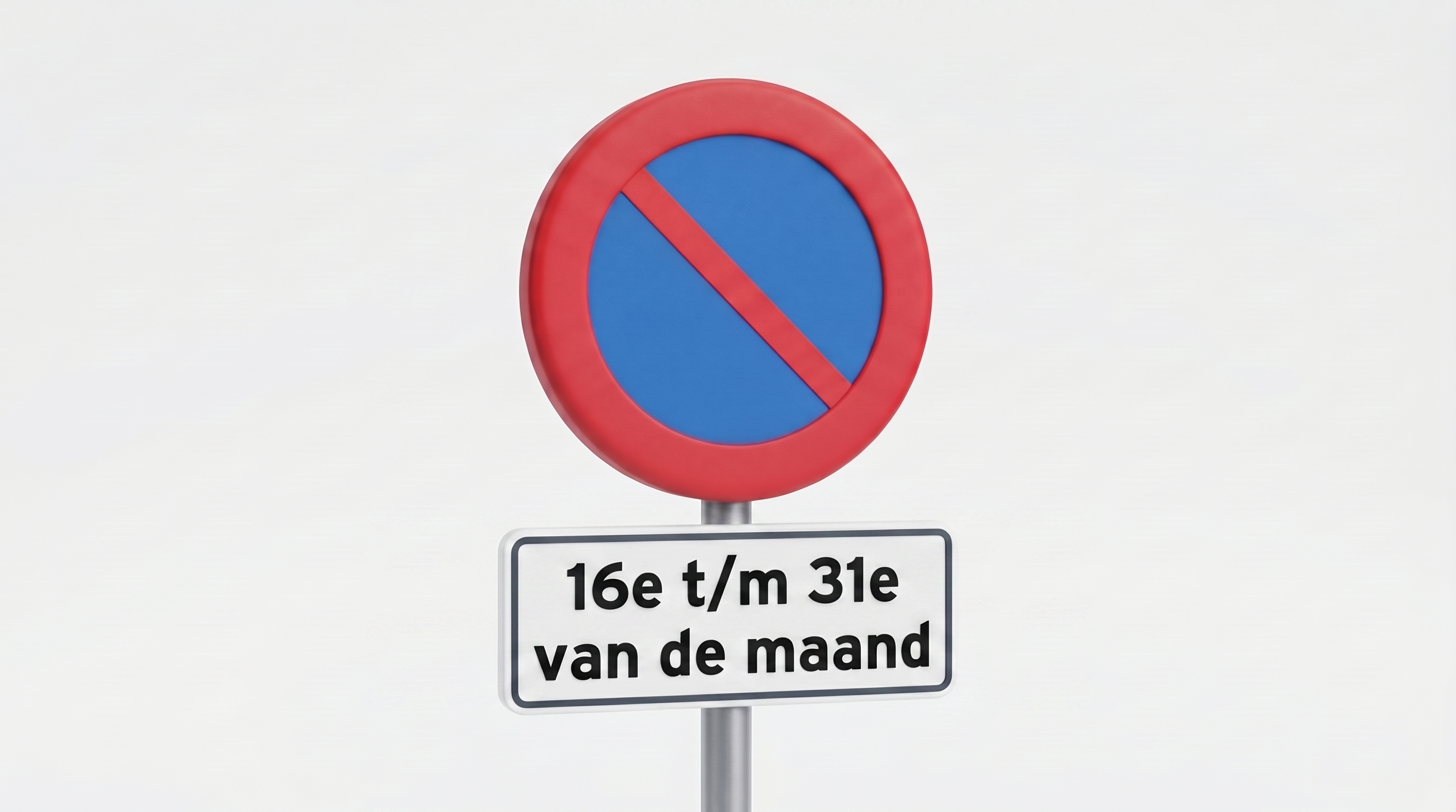 Sub-sign showing "16-31" — prohibition applies only during the second half of the month