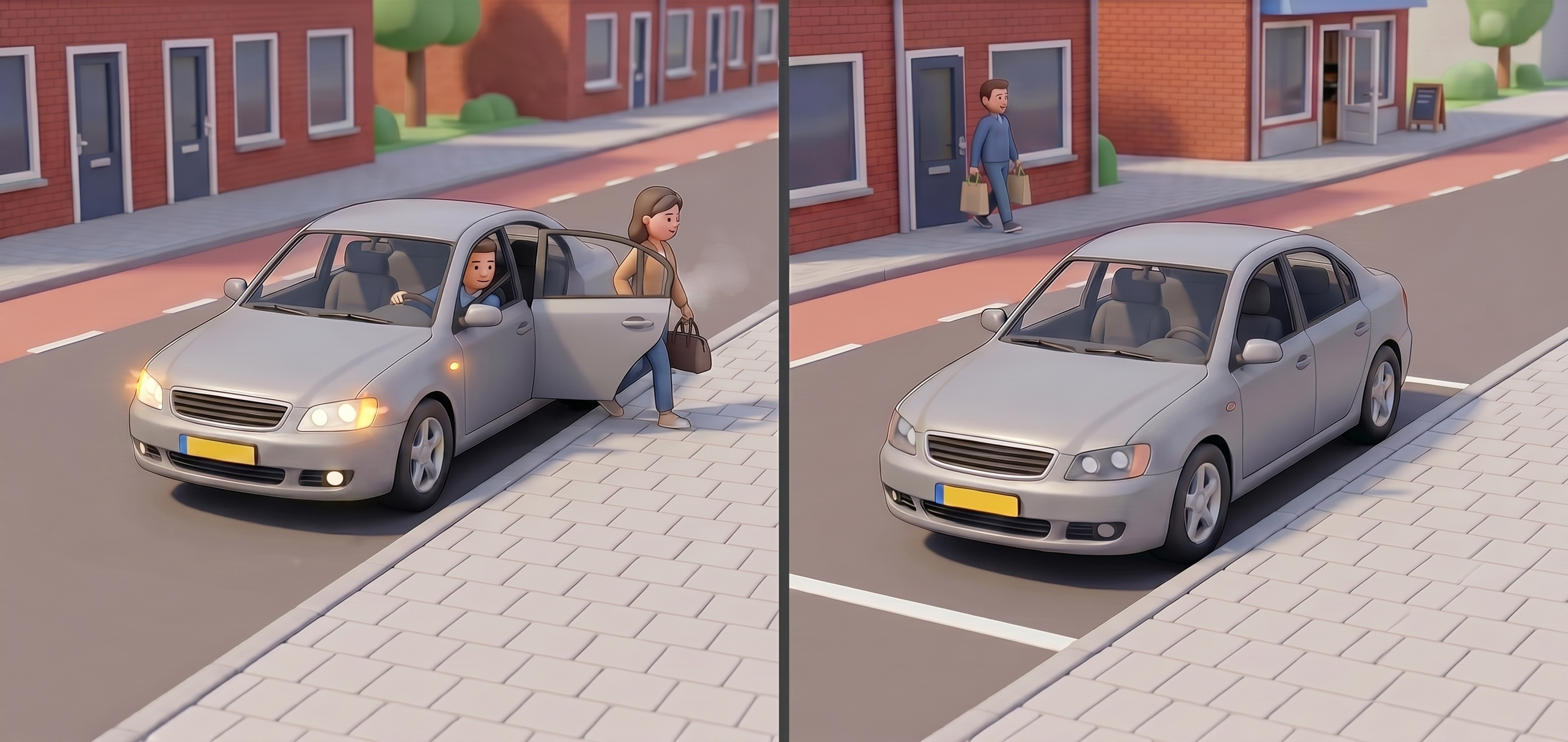 Stopping vs parking split diagram