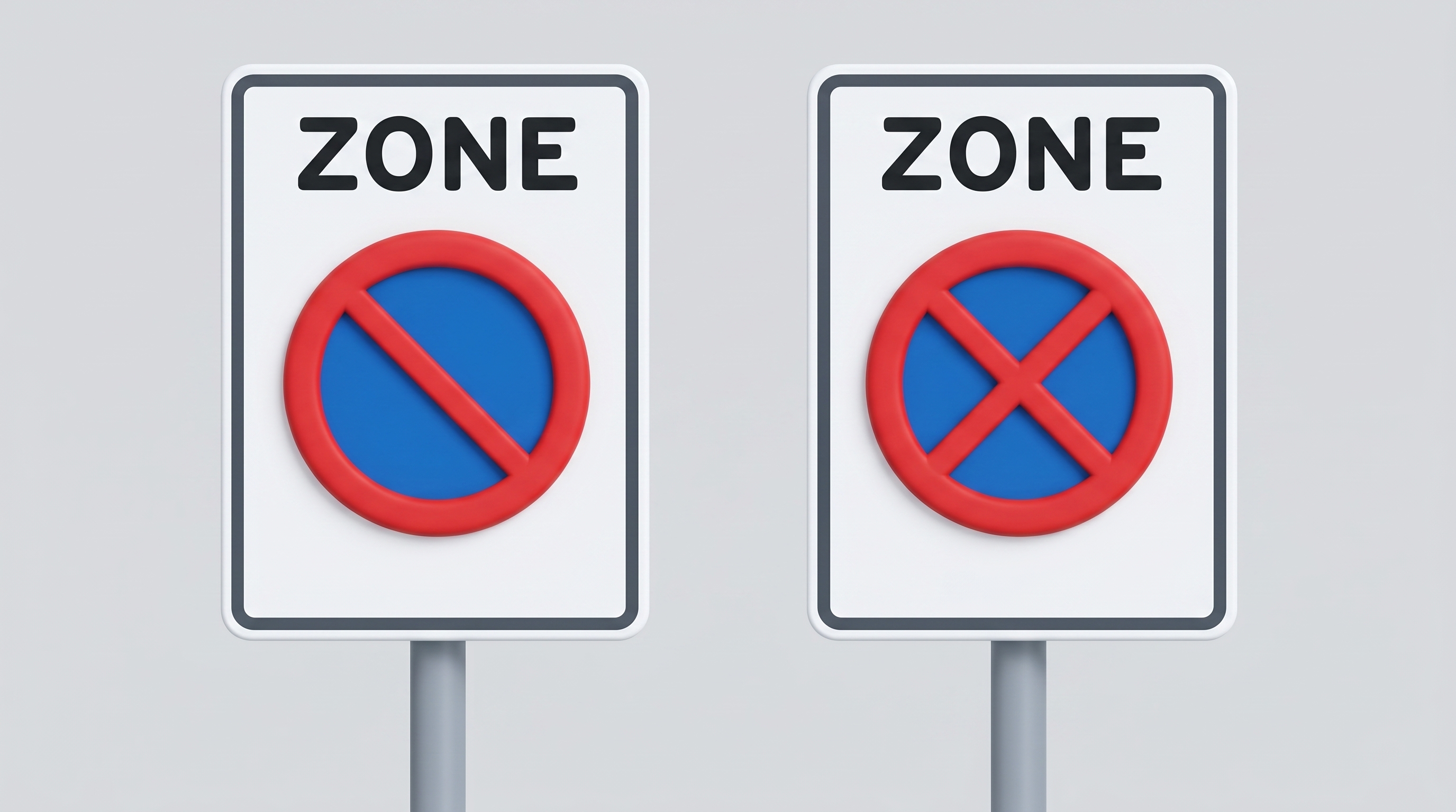 Zonevarianten E1 en E2 β parkeerverbod- en stopverbodborden met zone-label
