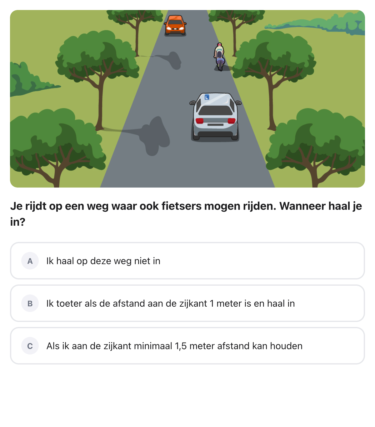 CBR oefenvraag voorbeeld